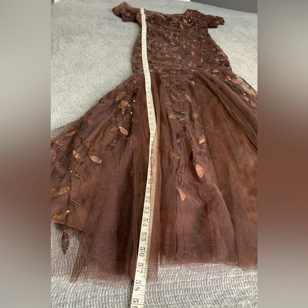 Elegant Brown Gown for Cocktail Events Wedding Prom Gala - Picture 13 of 16